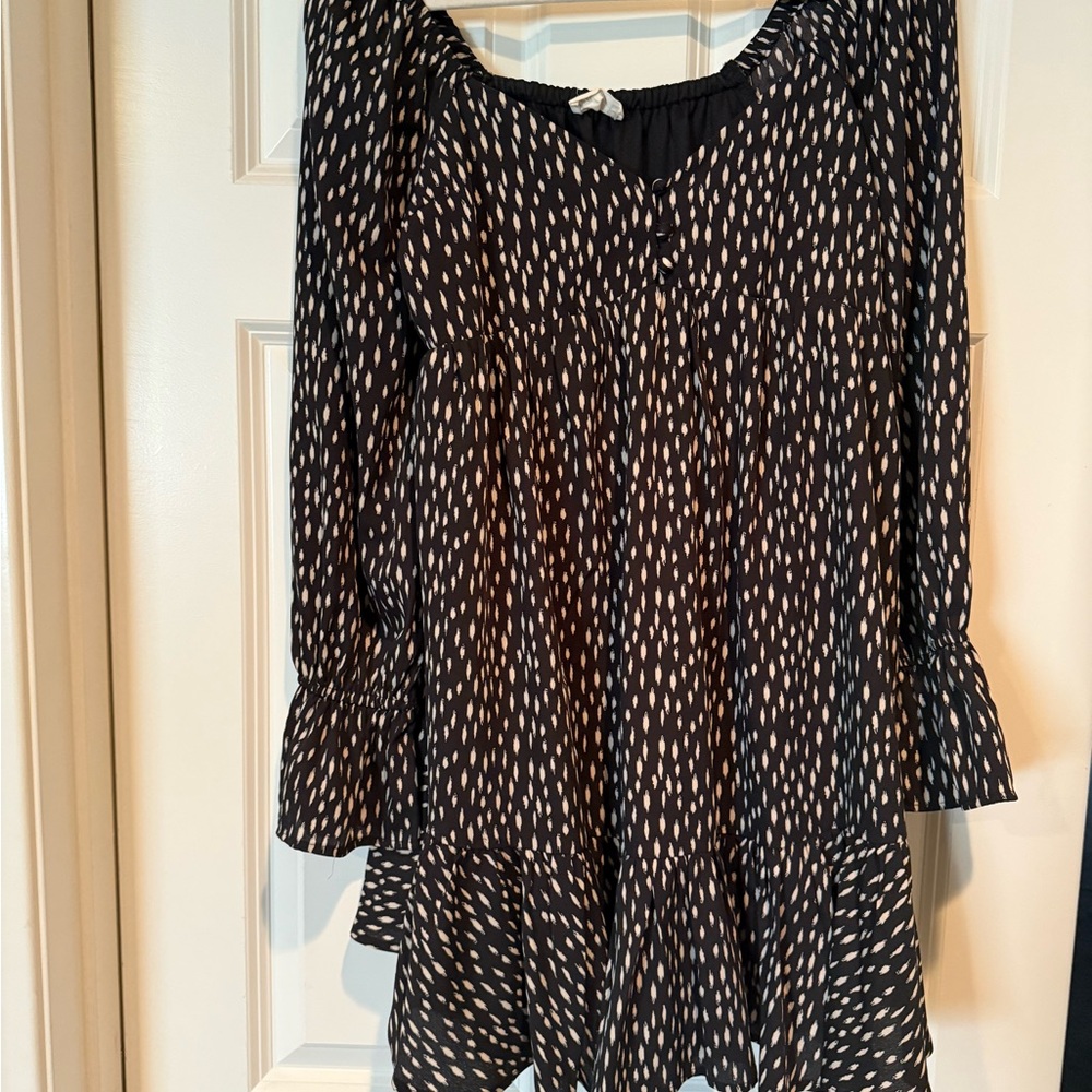 SHEIN Black and White Patterned Dress